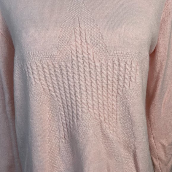 WIT & WISDOM | Women's Pink Cable Knit Star Sweater Small - Picture 3 of 7